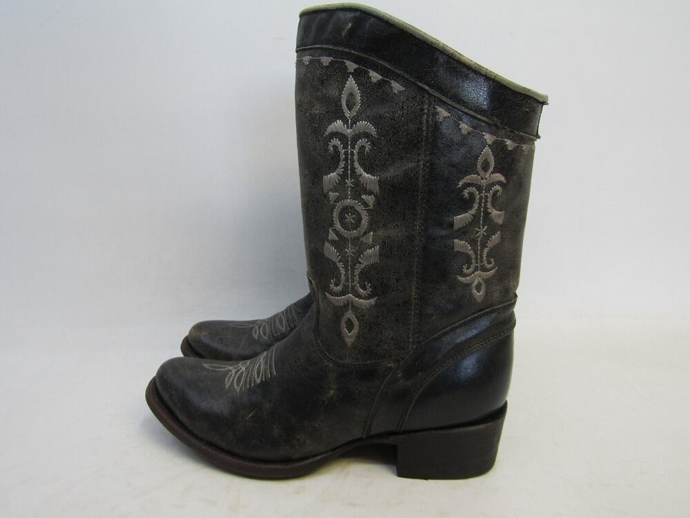 Corral Womens Size 7 M Black Leather Mid Calf Western Cowboy Boots